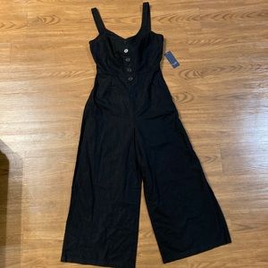 Rachel Roy Womens V-Neck Cropped Tie-Back Jumpsuit